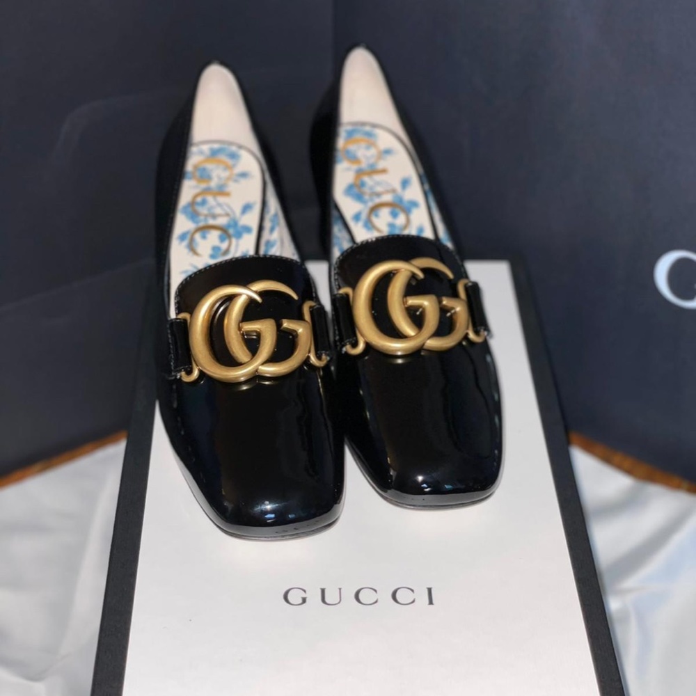 Gucci Womens Calfskin GG Marmont Mid Heel Pump NIB - Picture 12 of 15